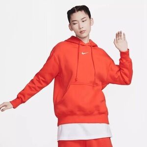 Nike Women's Phoenix Fleece Hoodie Over-Oversized Pullover Picante Red 2xl